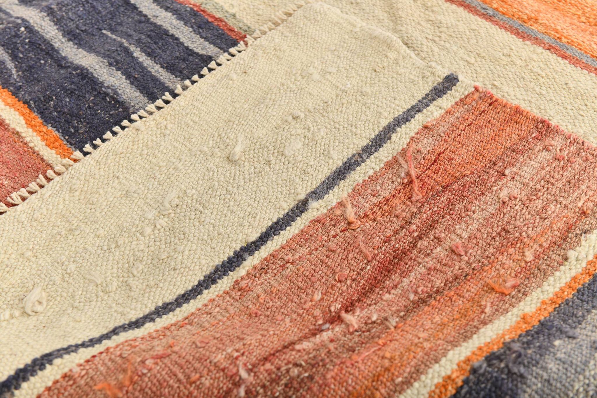 10X13 Soft Colors Rare Large Area Vintage Wool Kilim Rug, 300x389 Cm