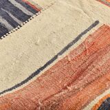 10X13 Soft Colors Rare Large Area Vintage Wool Kilim Rug, 300x389 Cm