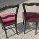 Pair of chairs Napoleon III blackened wood and seat red velvet