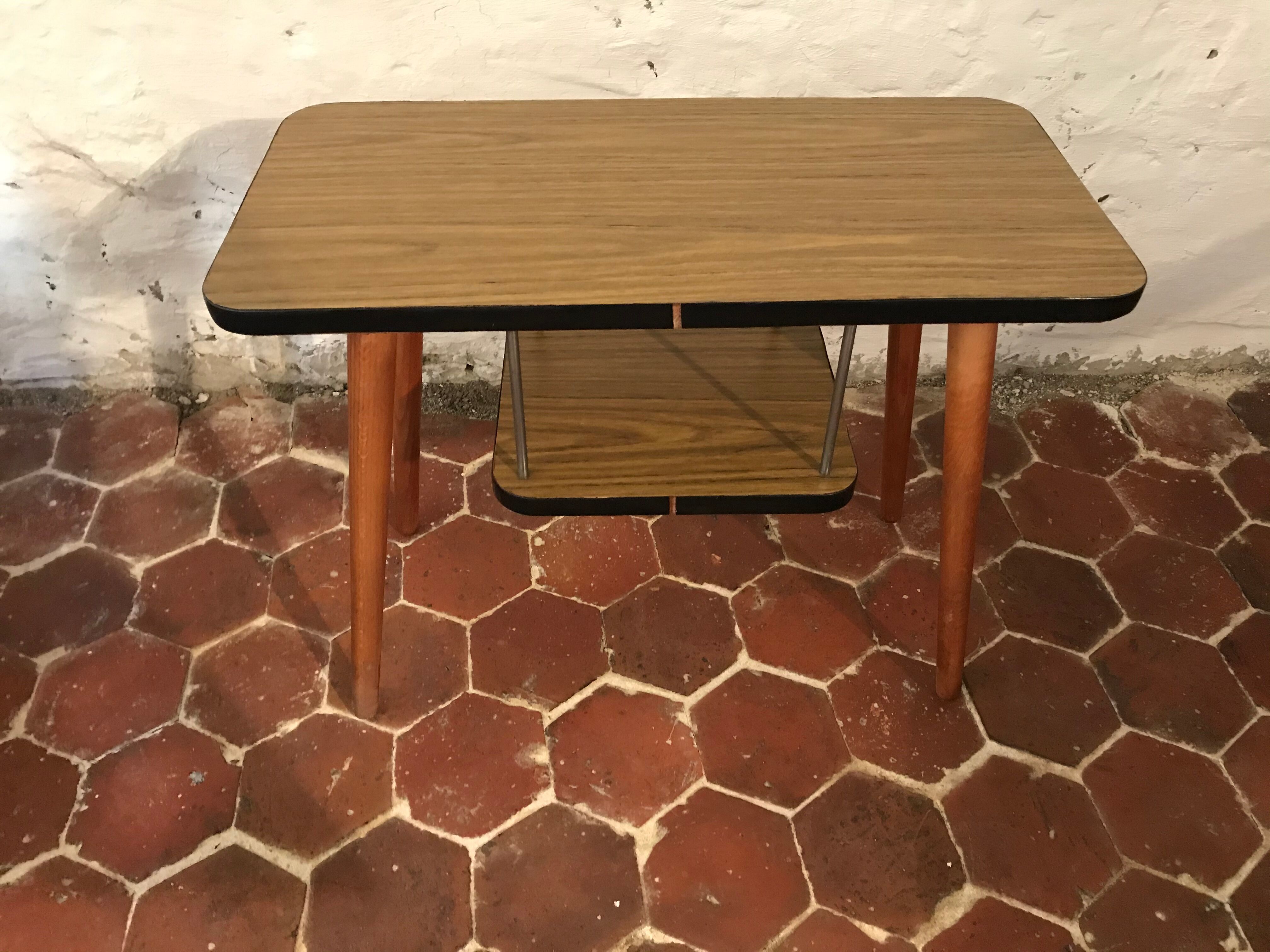 Two-plated formica side table