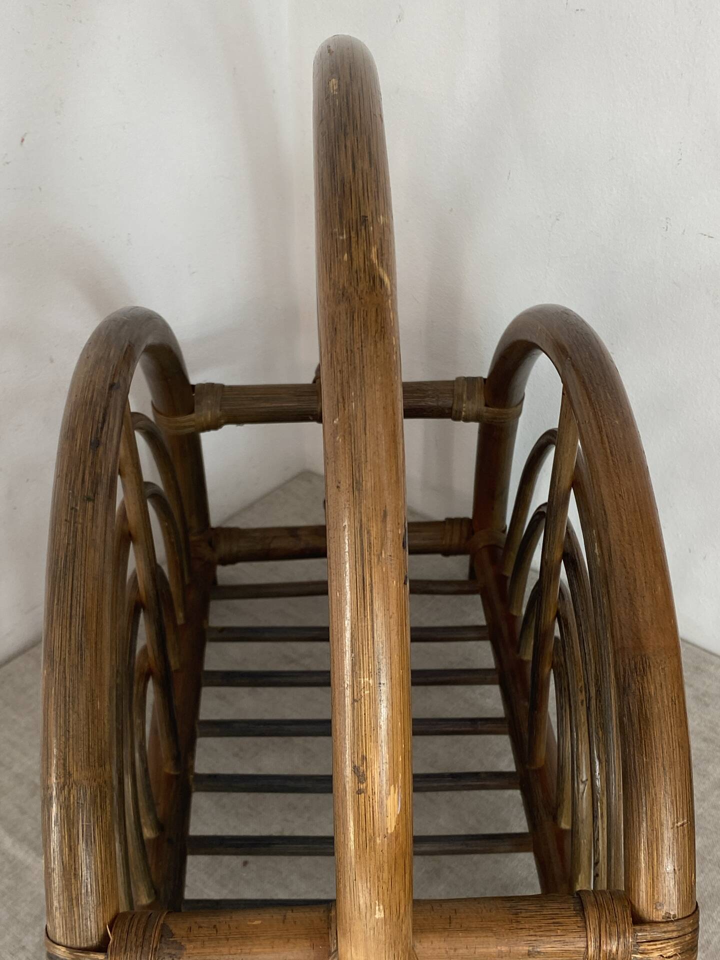 Bamboo and rattan magazine rack