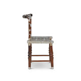 Chair decorated with hammered metal, 20th century