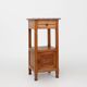 French Art Deco Nightstand in Oak with Pink Marble Top, 1930s