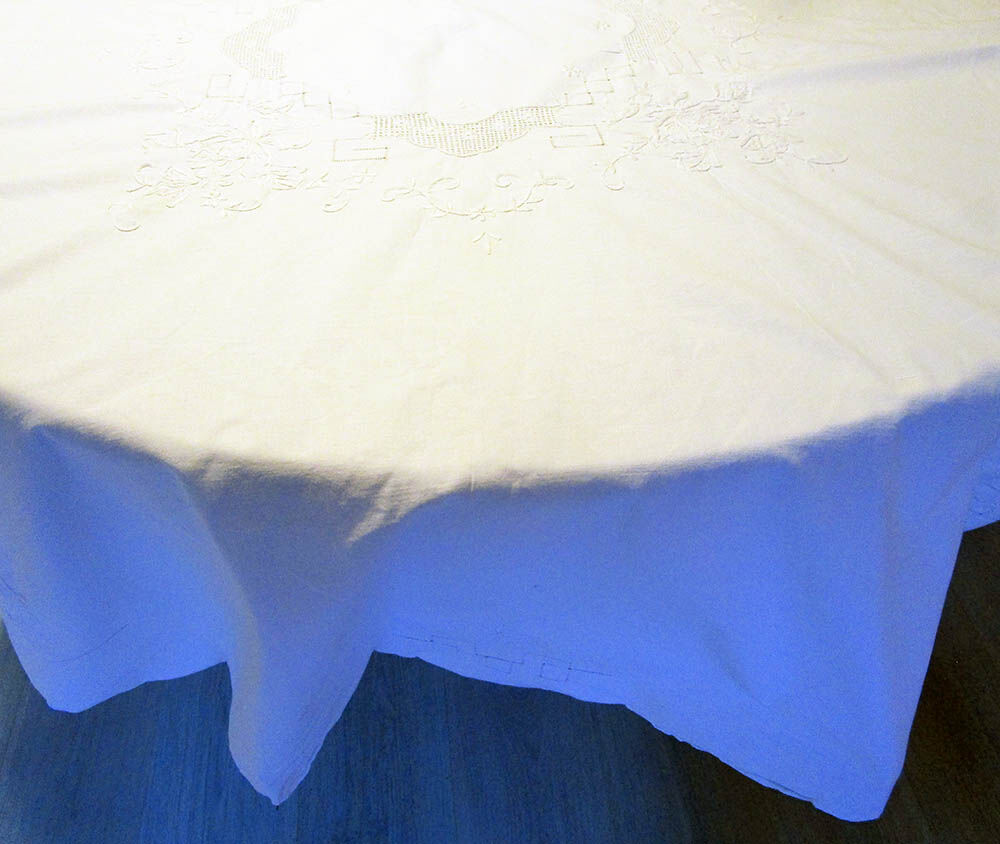 Embroidered round tablecloth