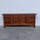 Brutalist solid oak sideboard with hand-forged iron hardware, Belgium, 1970s