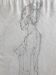 Pencil sketch on paper by robert haisley, standing contemporary figure (profile study)
