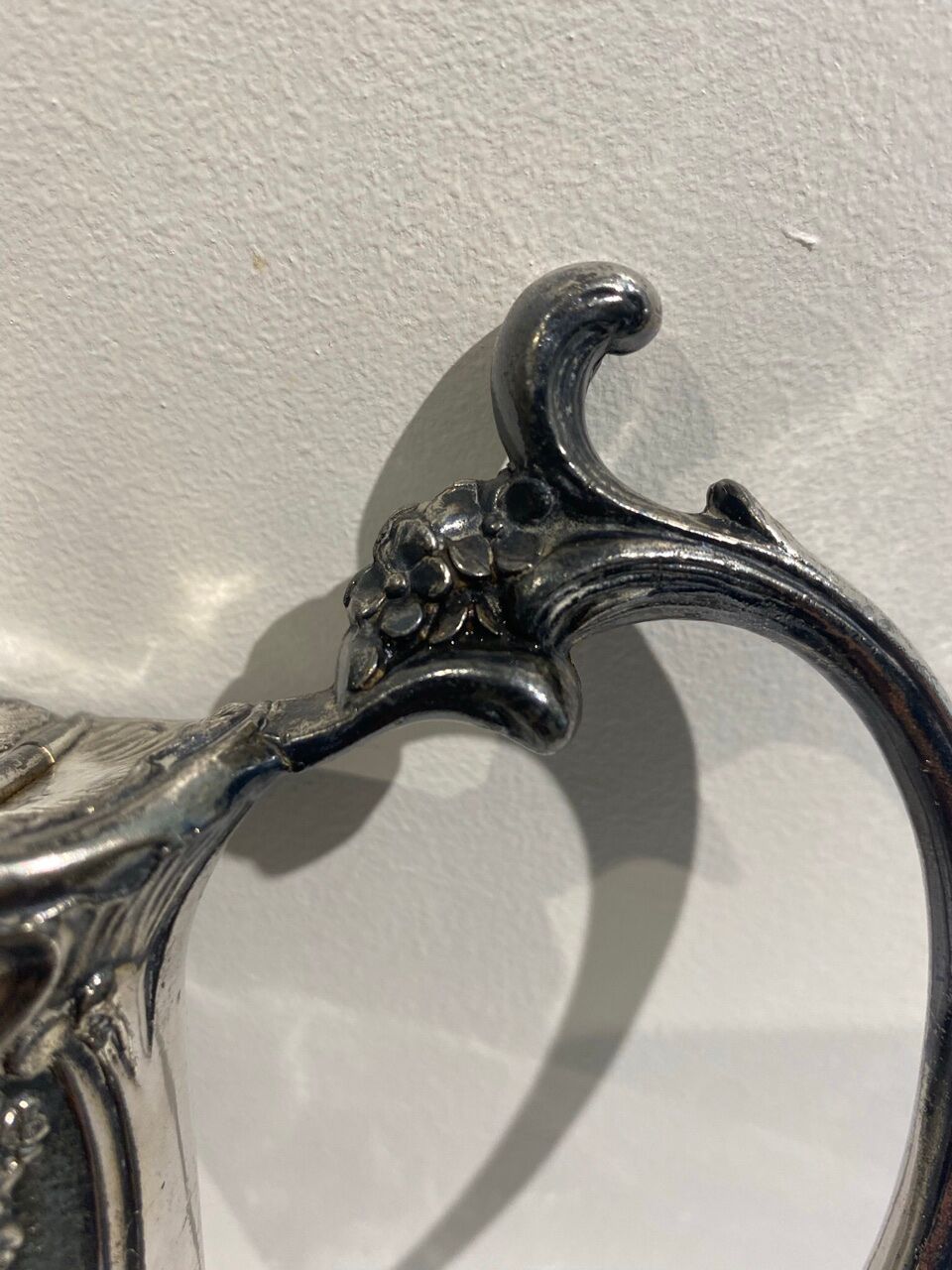 Glass and silver metal decanter around 1900