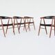 Teak chairs by Aksel Bender Madsen and Ejnar Larsen, Denmark 1960.