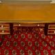 Louis XVI style desk, mahogany, tan leather
