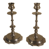 Two candlesticks in silver metal