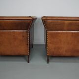 Vintage Dutch Club Chair in Cognac Leather, Set of 2