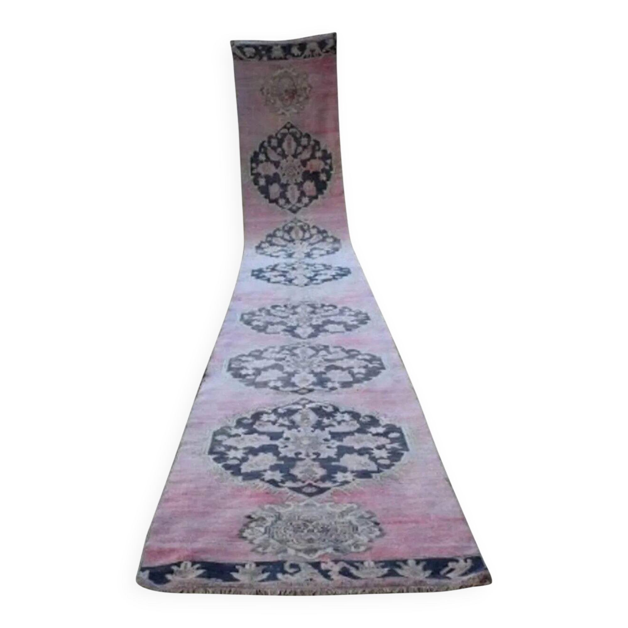 Vintage Turkish hallway rug 105x771 cm
