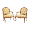 Pair of large Louis XV style convertible armchairs