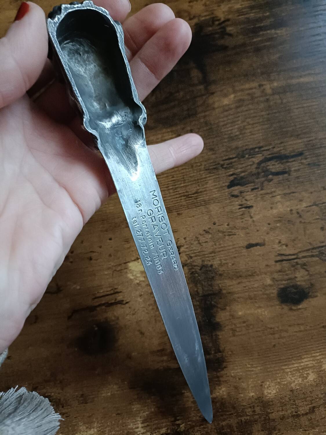 Coupe papier, bronze argenté