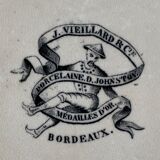 6 old dessert plates Old and Johnston Bordeaux 19th century Médoc and its castles