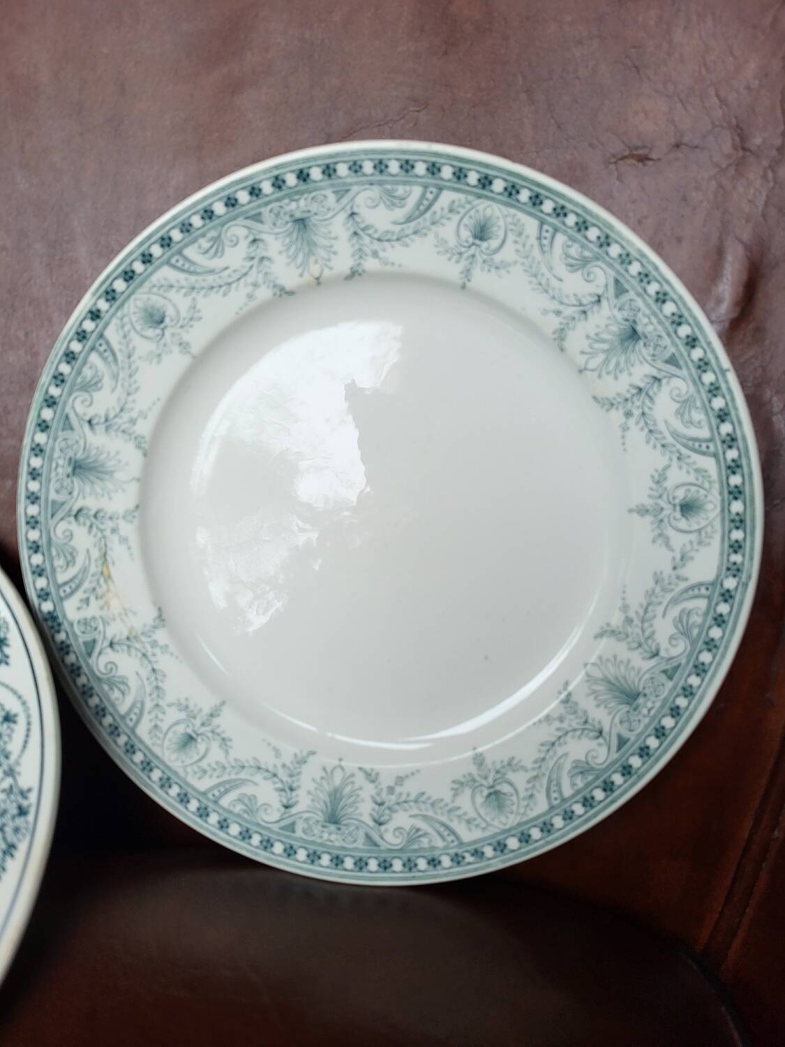 Set of 5 Terre de Fer plates 1900 Wilbur and St Amand