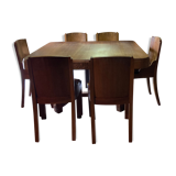 Art Deco table and 6 chairs from the 1930s