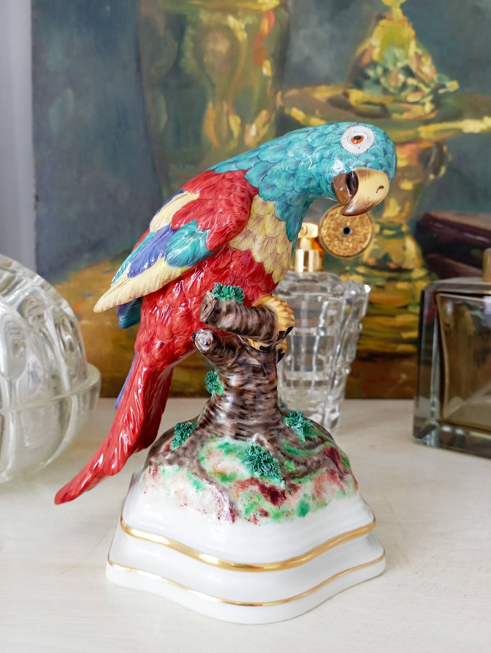 Nymphenburg porcelain parrot