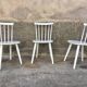 Trio of Scandinavian chair bistro troquet guinguette in curved wood