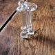 A set of 6 antique transparent trilobed glass knife holders