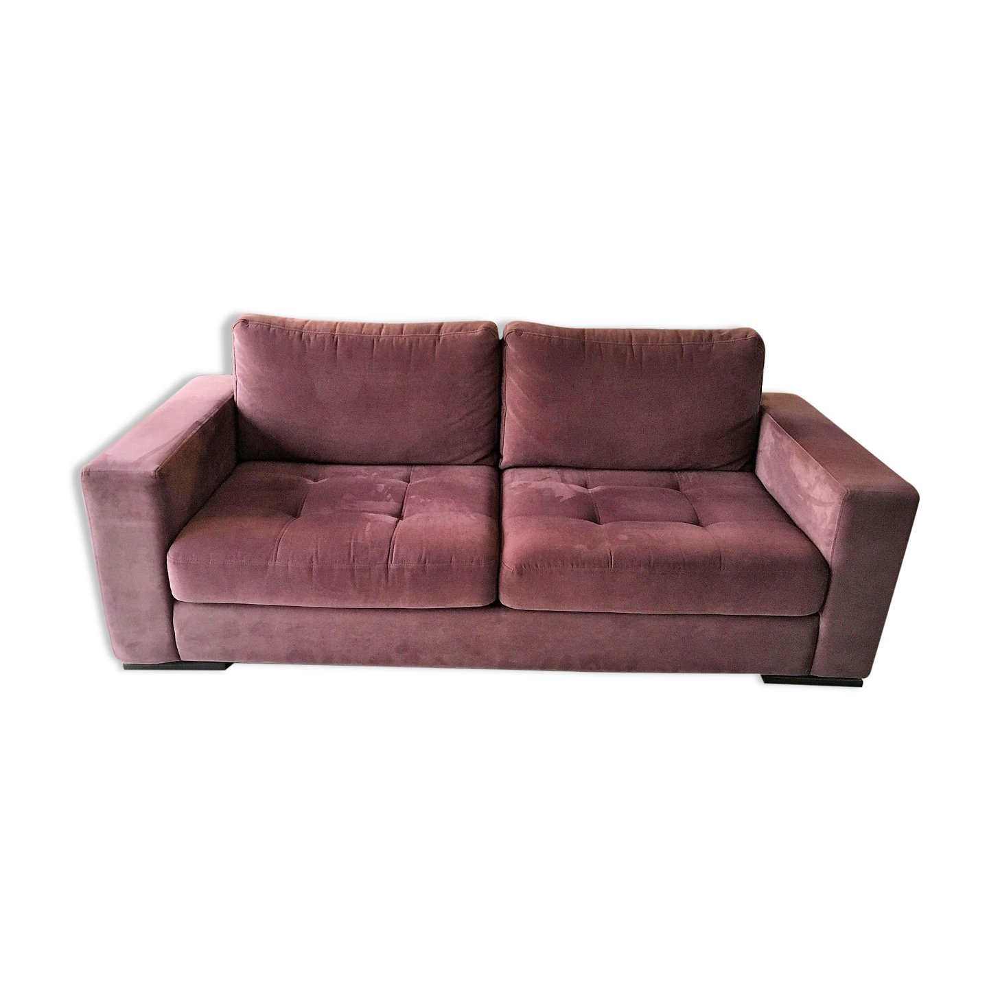 Canapé 3 places en velours "prune" Fabrice Mobilier