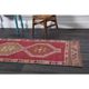 Vintage Turkish Hand-Knotted Wool Cotton Pink Runner Rug 88x342