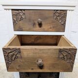 Small chest of drawers with 4 drawers, carved wood