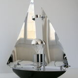 Vintage sailboat lamp 1970 chrome