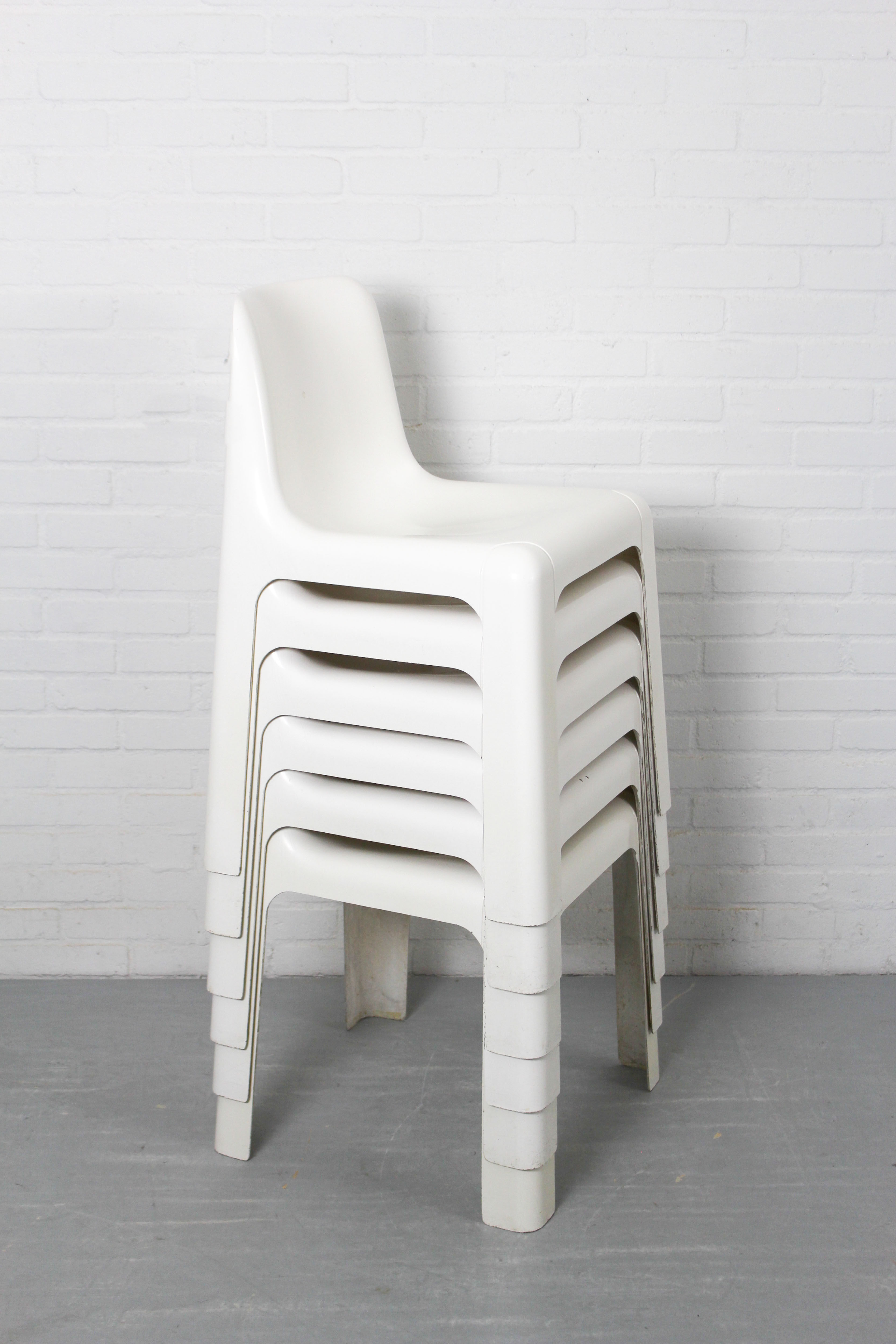 Set of 6 OZOO 700 Fiberglass Dining Chairs by Marc Berthier for Roche Bobois, 1970s