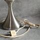 Brushed stainless steel and glass lamp from the 70s