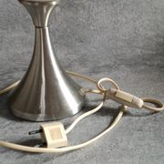 Brushed stainless steel and glass lamp from the 70s