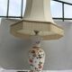 Former Moustiers ceramic lamp - wood base - abat-day vintage beige fabric
