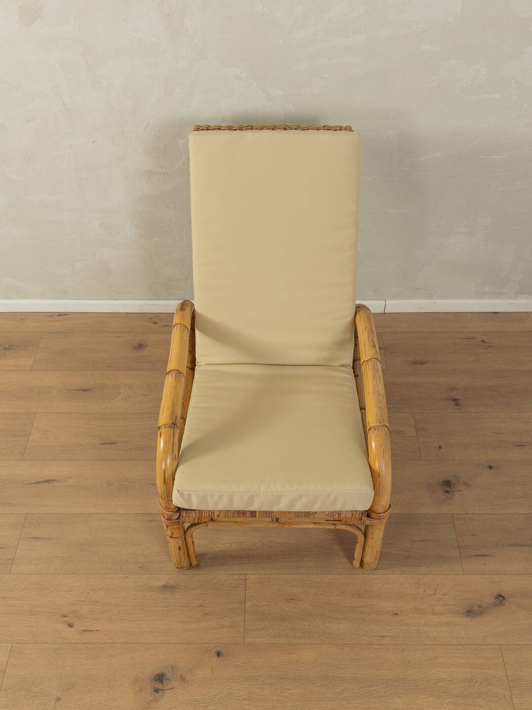 Chaise longue en bambou des années 1960