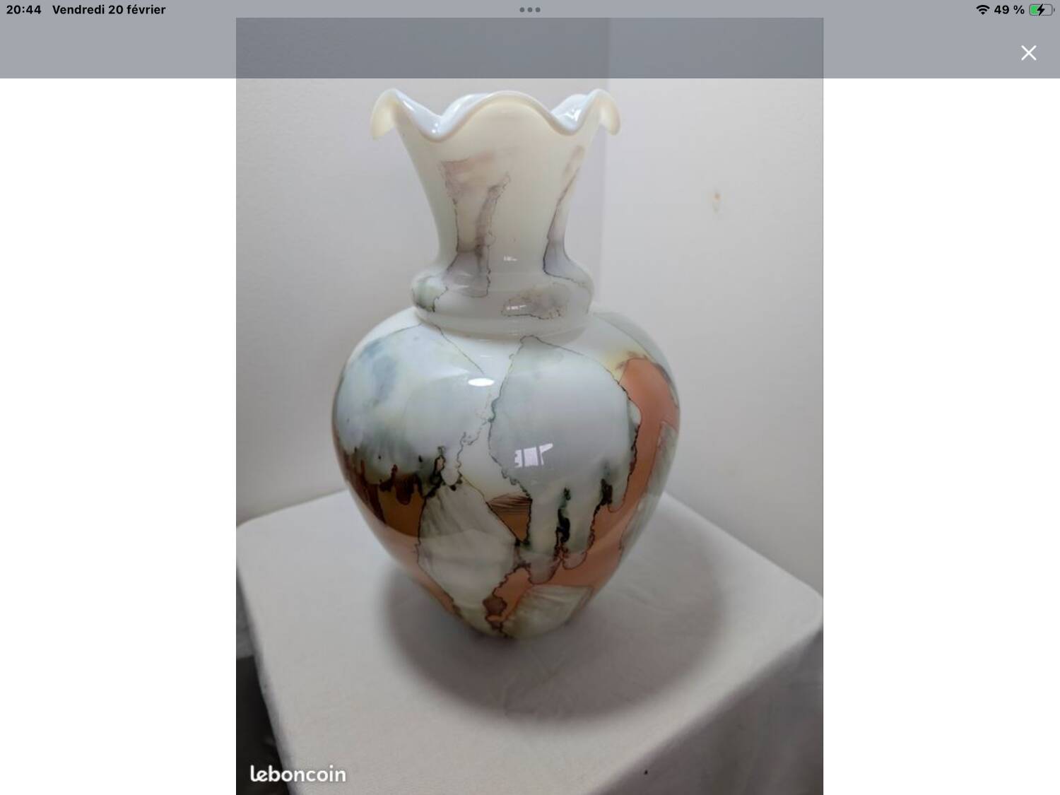 Italian vase Stelvia Empoli in amber marbled glass, 1960s.