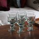 7 grands verres à vin soufflés vert d'eau