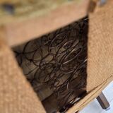 1960s, Danish armchair, light green furniture velour, beech wood.