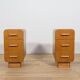 Art Deco Nightstands, Former Czechoslovakia, 1950s, Set of 2