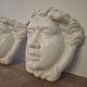 Pair of white glazed ceramic wall planters