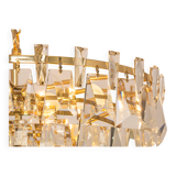 Large chandelier in gilded brass and crystal, by Palwa, Germany, 1970s.