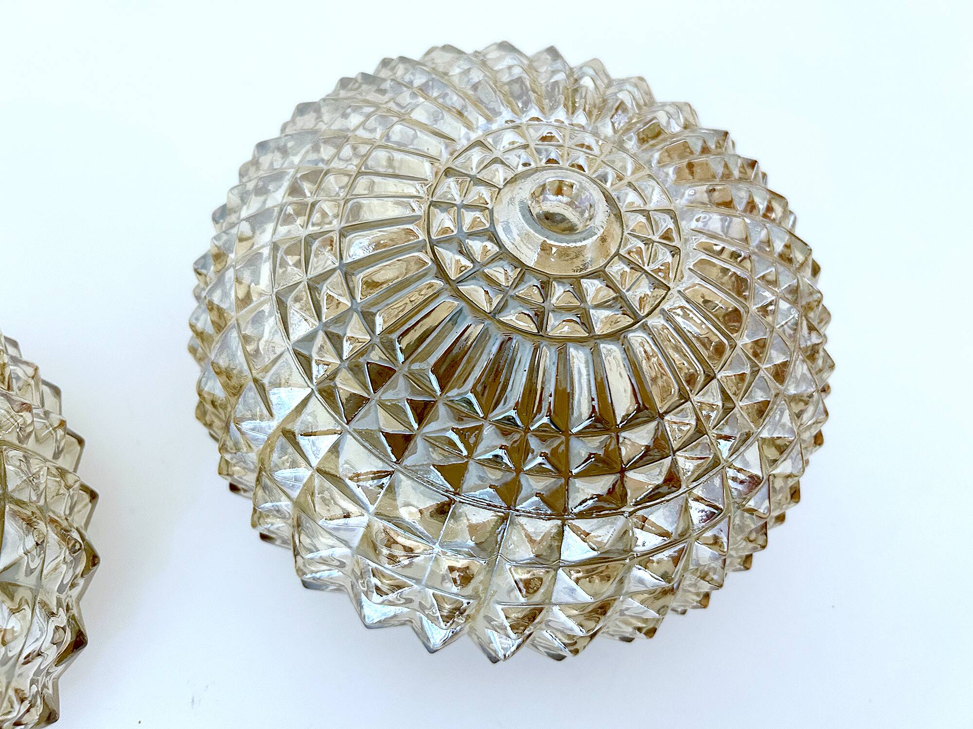 Pair of glass wall lights, 1960s