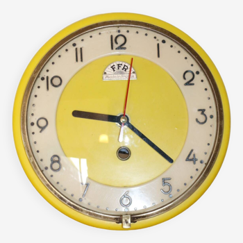 Ffr yellow plastic wall clock