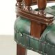 Classic green marbled cow leather Chesterfield office chair / side chair