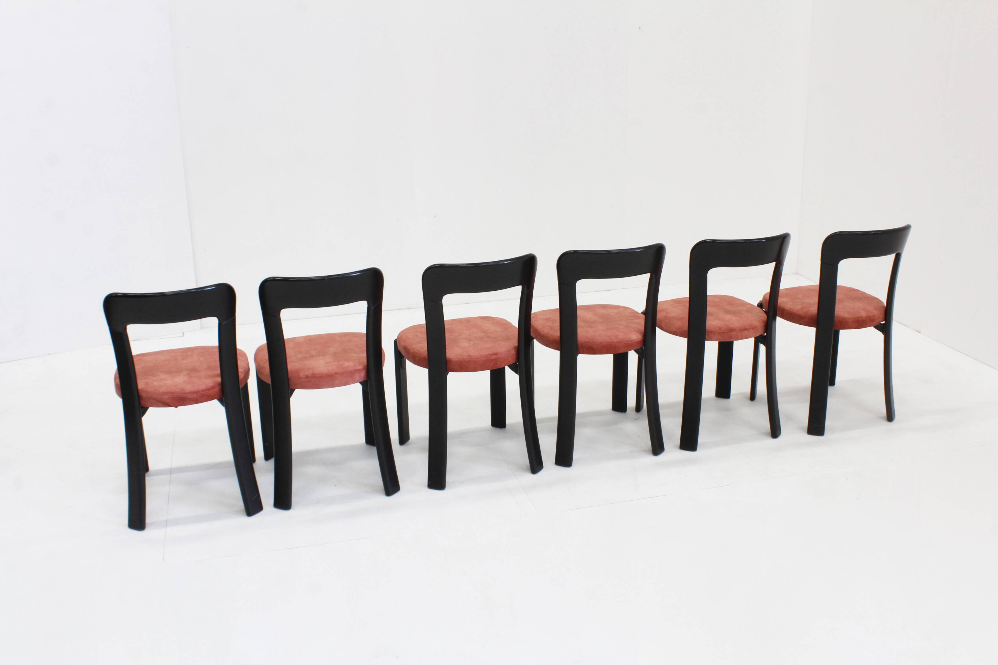 Vintage Bruno Rey dining chairs for Dietiker Switzerland 1970s, set of 6