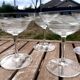 Set of 5 champagne cups in engraved crystal from the 1950s elegant