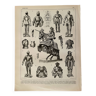 Lithographie sur les chevaliers et armures - 1900