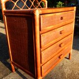 Vintage rattan chest of drawers - Perfect condition