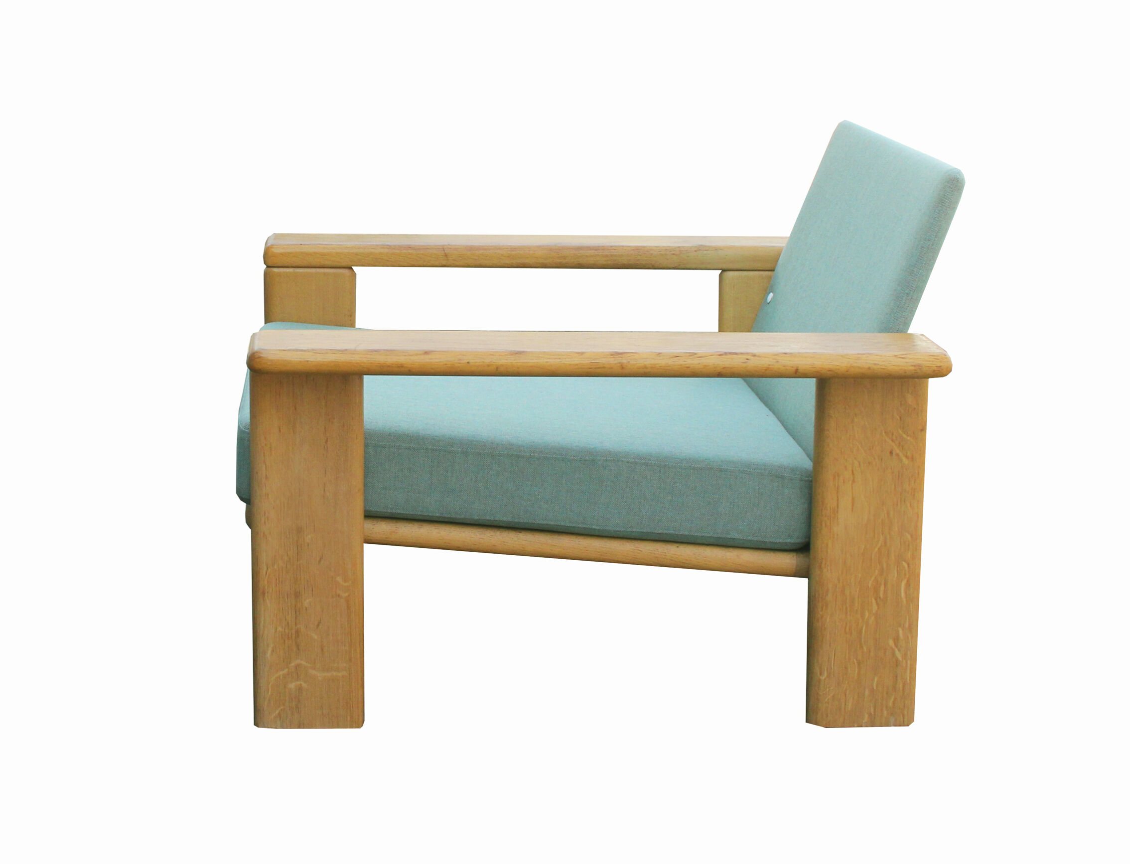 1970s armchair with oak stool
