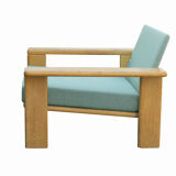 1970s armchair with oak stool