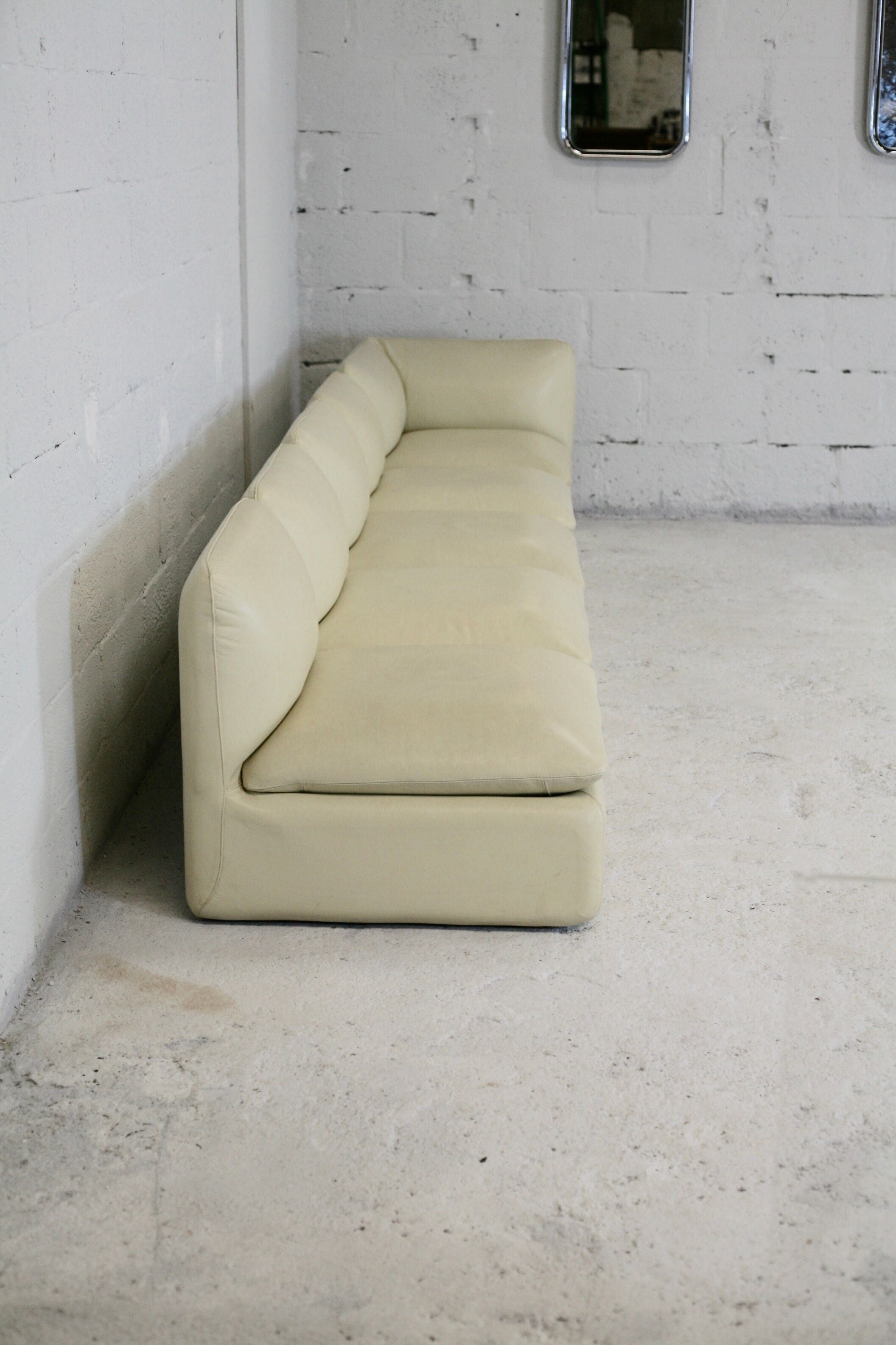 Set of 5 leather armchairs, France 80