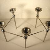 Design chandelier in silver metal